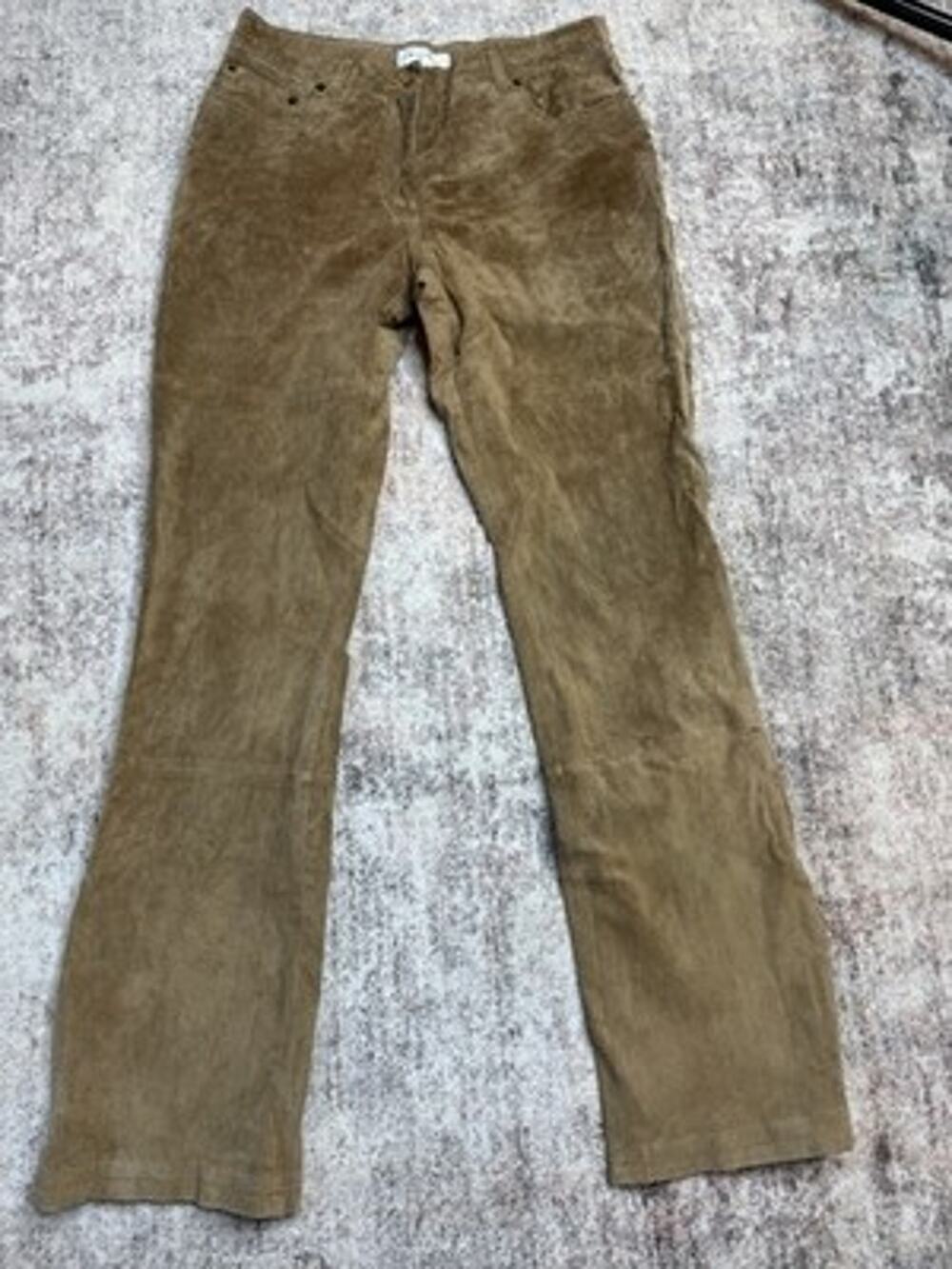 Vintage Pants Womens 8 beige Leather Suede Western Hippie Festival 90’s Cowgirl